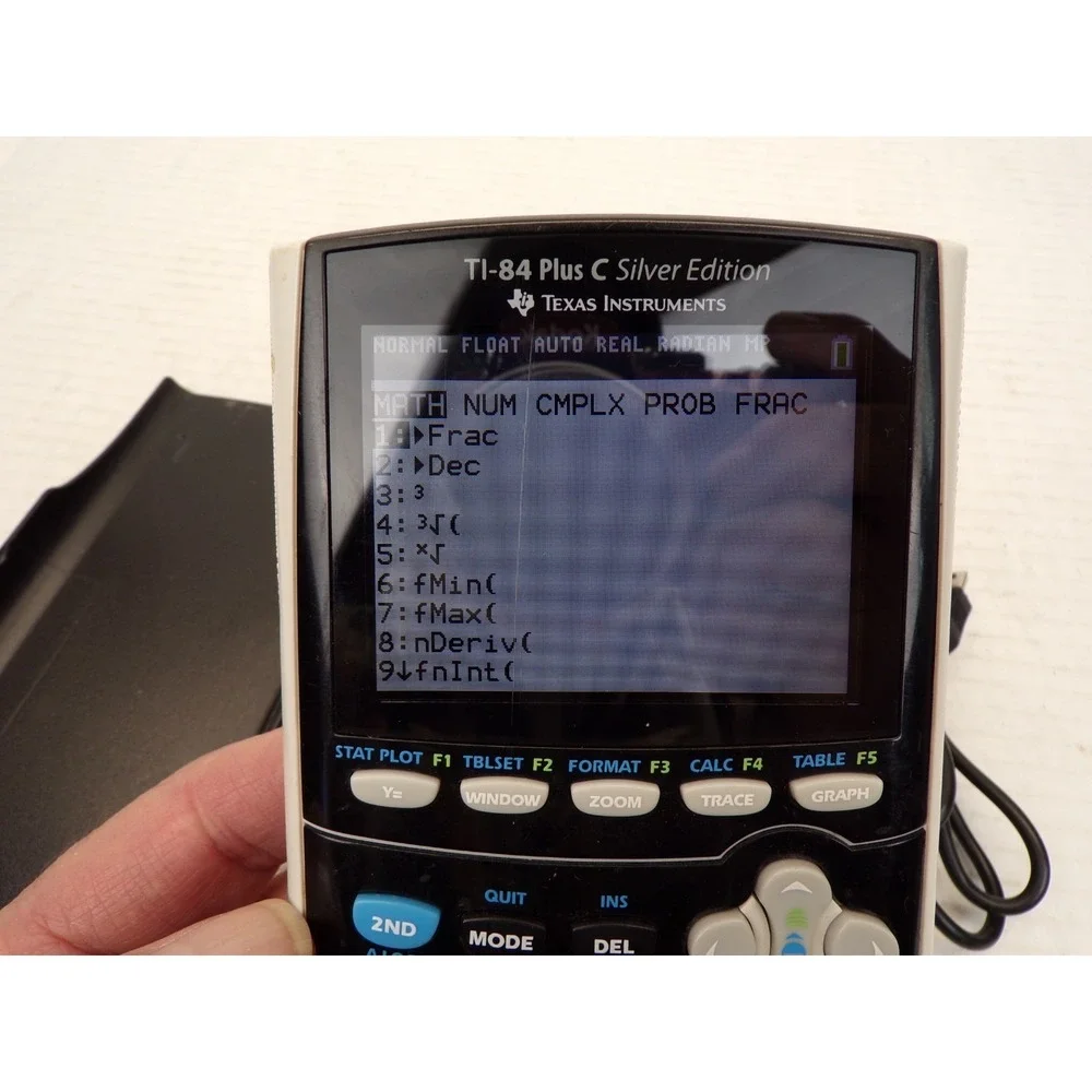 TI-84 Plus C Silver Edition Graphing Calculator w Cover & Charging Cable